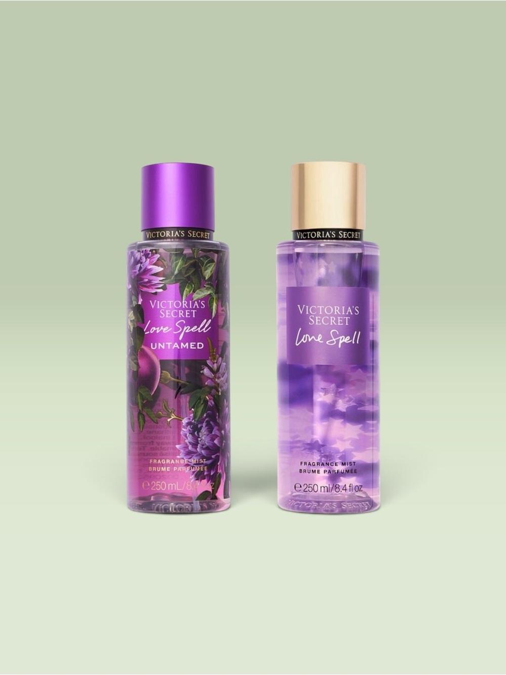 Victoria's Secret LOVE SPELL UNTAMED + LOVE SPELL Fragrance Mist ~ 8.4 fl.oz.